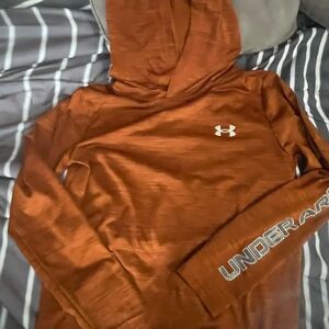 Under Armour Orange Long Sleeve Hooded Shirt